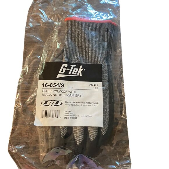 G-Tek Polykor Gloves Black Nitrile Foam Grip Small Industrial Protective NEW - Picture 3 of 5
